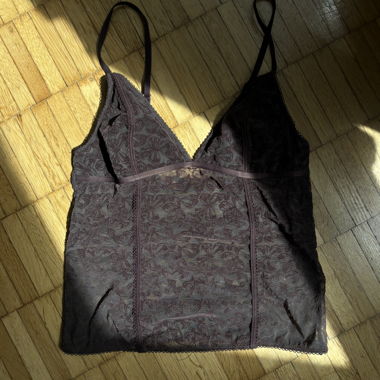 Brown corset lace top