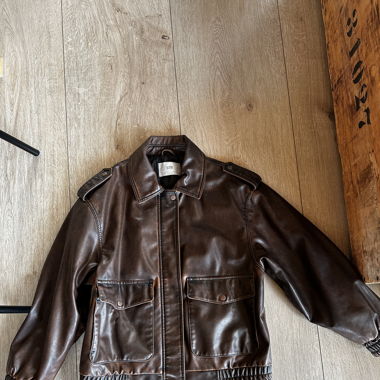 Brown leather jacket