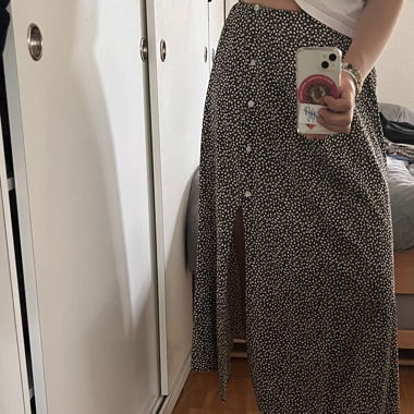 long black flower skirt
