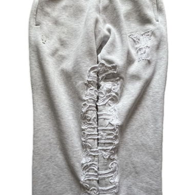 Pantaloni da jogging YFM grigi con dettagli destroyed