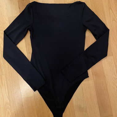 Body maniche lunghe blu scuro/nero di H&M