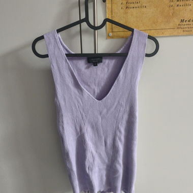Débardeur côtelé lilas