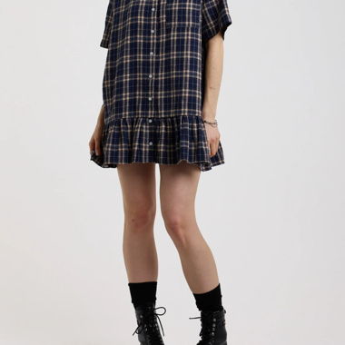 Abito camicia a quadri (oversize)