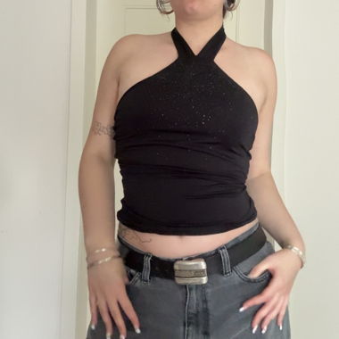 Top Halter Vintage Nero