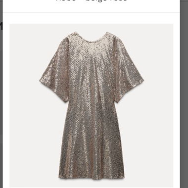 Abito beige rosato con paillettes