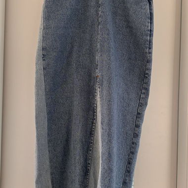 Asymmetrical Denim Midi Skirt