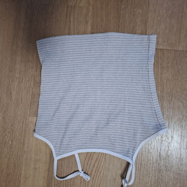 Light grey and beige striped crop top