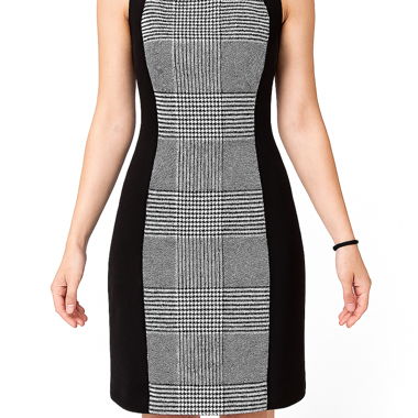 Vestito elegante aderente bianco e nero