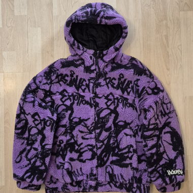 Sweat à capuche en polaire violette