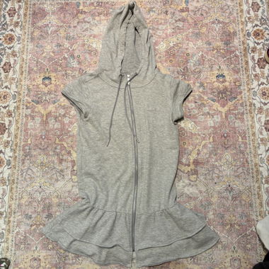 Grey Adidas hoodie dress with zipper