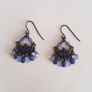 Boucles d’oreilles pendantes bleues (livraison gratuite !)