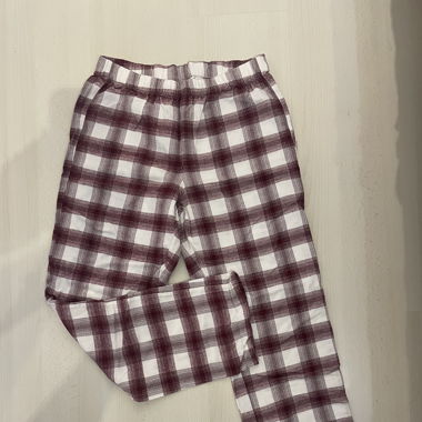 Pyjama à carreaux rouge et blanc 