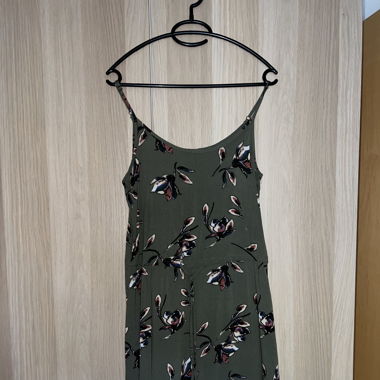 Sommerkleid, Blumenmuster, olive, 36