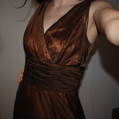 Braunes Verspieltes Abendkleid