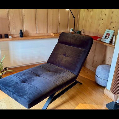 Chaise longue relax noire