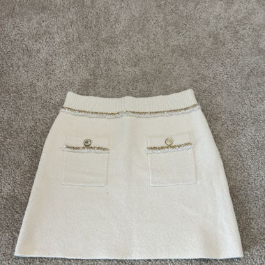 Maje skirt with gold belt/chain