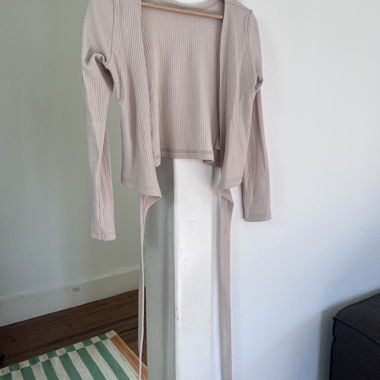Ribbed Wrap Cardigan / Longsleeve