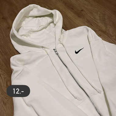 Felpa con zip Nike bianca