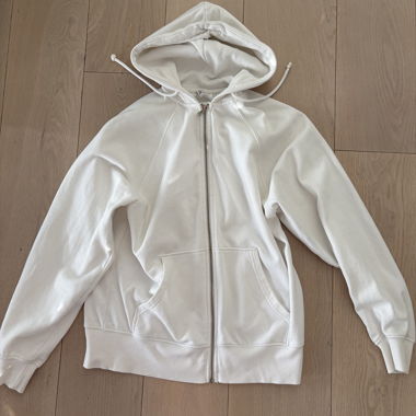 Felpa con cappuccio bianca con zip