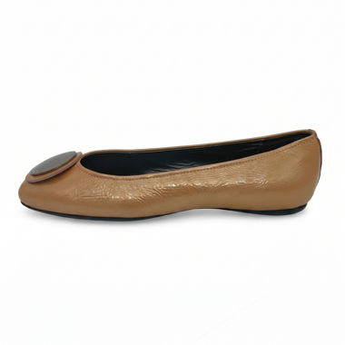 Hogan Silver Button Ballerina EU 36.5 Beige