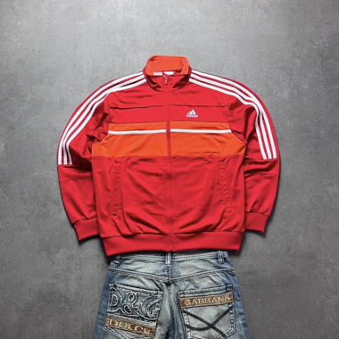 Giacca Track Vintage Adidas Firebird Rosso/Arancione S