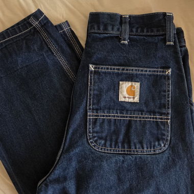 Carhartt WIP blue denim work pants