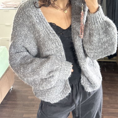 Gilet en maille gris