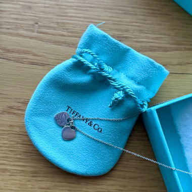 Tiffany & Co. Kette Silber Doppelherz Anhänger