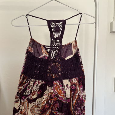 Trägertop, Boho, print, Pailletten, schöner Rücken