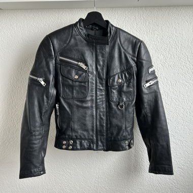 Giacca da moto in pelle - Nero - Taglia XS/S