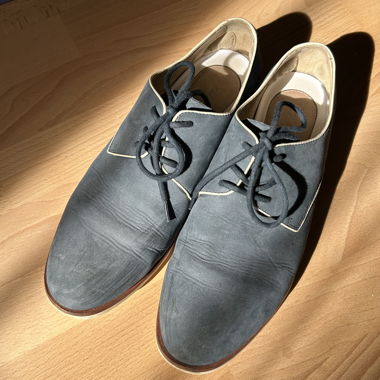 Lacoste navy blue leather shoes