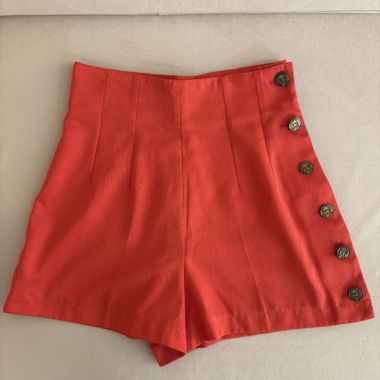 Shorts taille haute orange