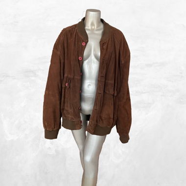 Vintage braune Bomber Lederjacke