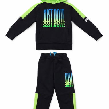 Nike tracksuit set black & neon green – 5/6 years