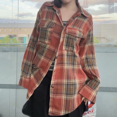 Karierte Flanellbluse M nerdy 