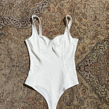 White bustier bodysuit