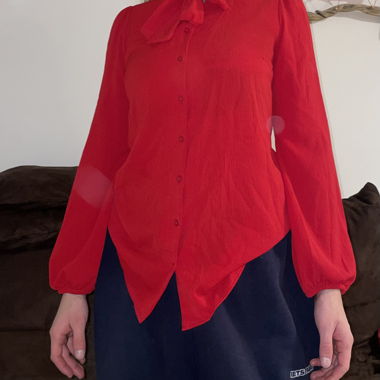 Blouse rouge Nulu avec nœud, taille 34