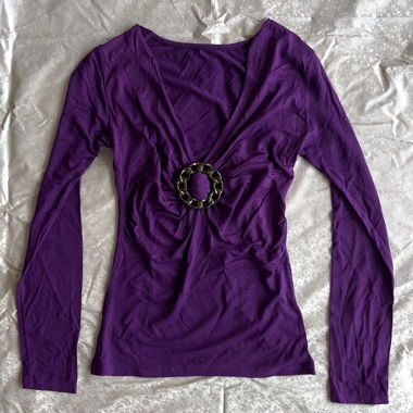 “Chain-d” Made in France curvy long sleeve top