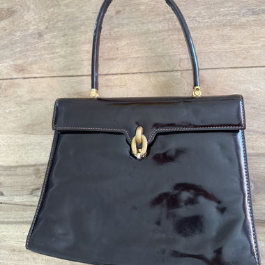 Brown Patent Handbag
