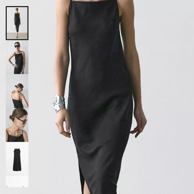 Massimo Dutti schwarzes Kleid Leinen