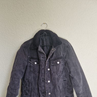 Jeansjacke schwarz/grau