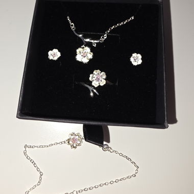 Floral Silver Jewellery Set