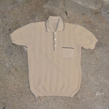 cream polo shirt see through