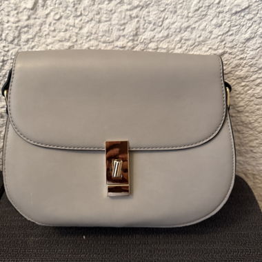 Structured grey crossbody bag