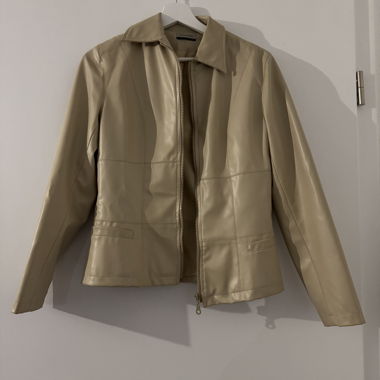 Giacca in pelle beige