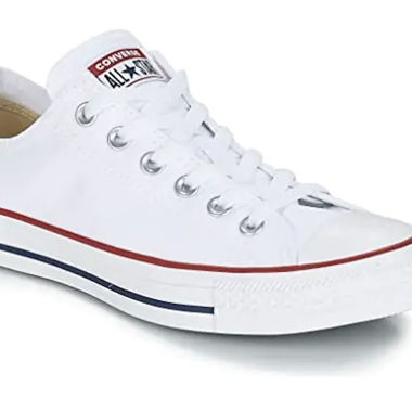 White low-top Converse sneakers