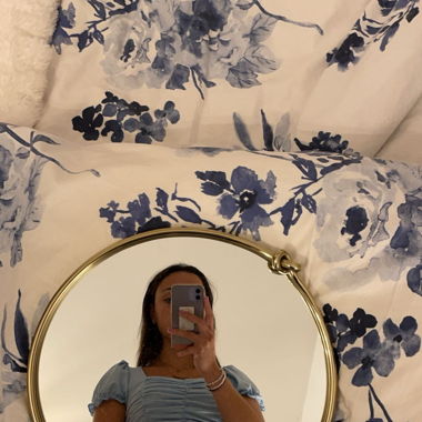 blue crop top