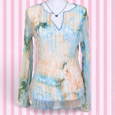 2000s  Mesh Crinkle Top