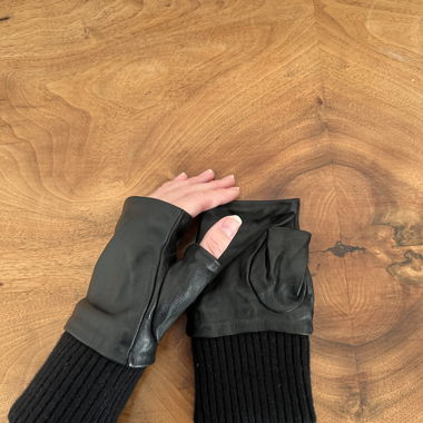 Leather Gloves Open Fingers