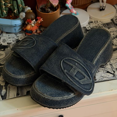 Claquettes en denim Diesel